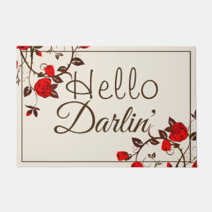 Hello Darlin' Red Roses Doormat