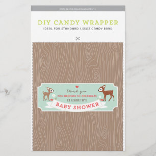 Hello Deer! Baby Shower 1.55oz Candy Bar Template