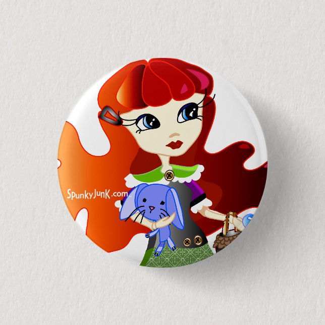 Hello Dollies: Fira and Bluebunny Headshot 1 Inch Round Button (Front)