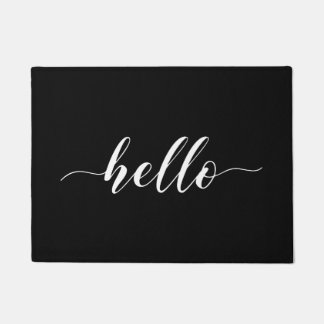 Hello Doormat - Black