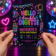 Hello Double Digits: Neon Glow 10th Birthday