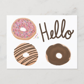 Hello Doughnuts postcard