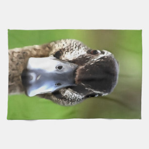 Hello Ducky Quirky Duck Portrait Kitchen Towel
