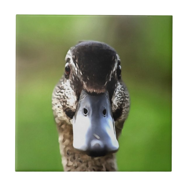 Hello Ducky Quirky Duck Portrait Tile (Front)