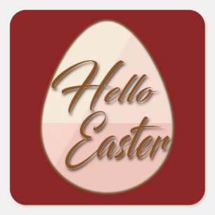 Hello Easter – Minimal Egg Design - Autocolante Square Sticker