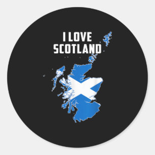 Hello Edinburgh I Love Scotland Map Flag Proud Sco Classic Round Sticker