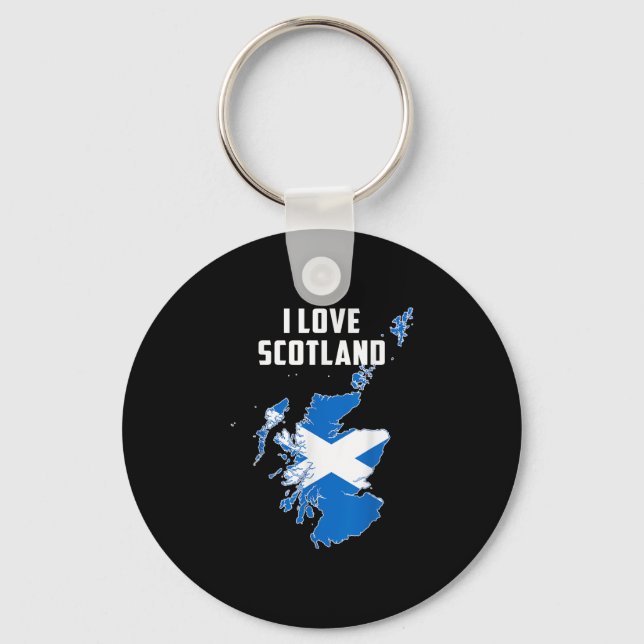 Hello Edinburgh I Love Scotland Map Flag Proud Sco Keychain (Front)
