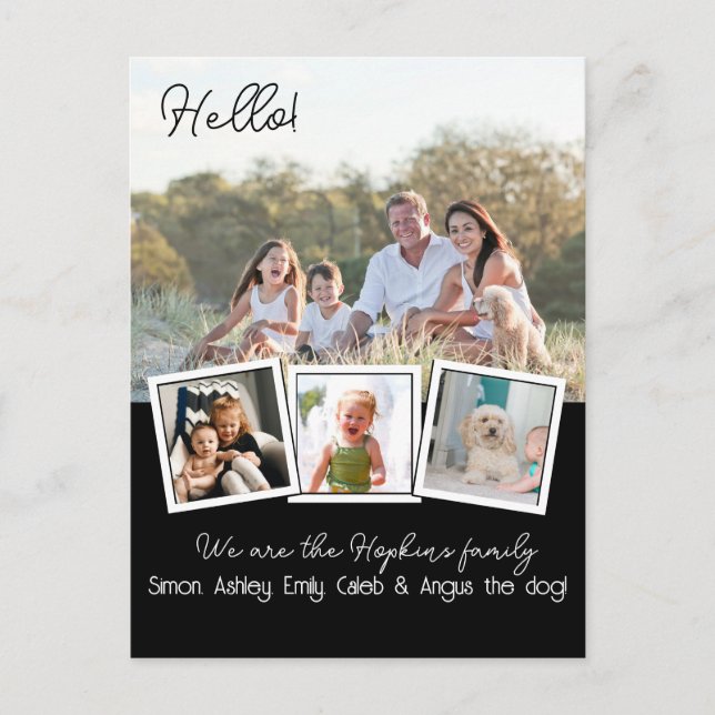 Hello Editable We're New to the Neighborhood phot Postcard (Front)