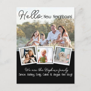 Hello Editable We're New to the Neighborhood phot Postcard