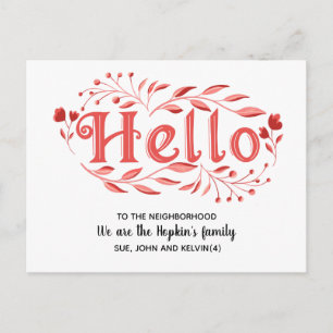 Hello, Editable We're New to the Neighborhood Po Postcard