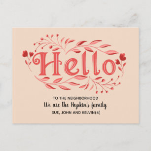 Hello, Editable We're New to the Neighborhood  Po Postcard