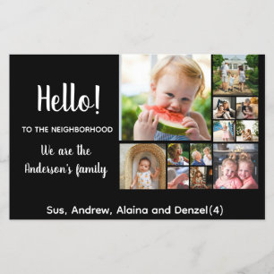 Hello,Editable We're New to the Neighbourhood phot Flyer