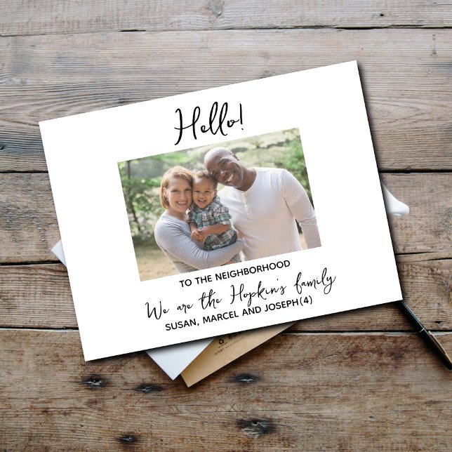 Hello,Editable We're New to the Neighbourhood phot Postcard (Creator Uploaded)