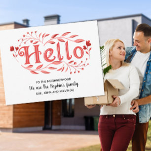 Hello, Editable We're New to the Neighbourhood  Po Postcard