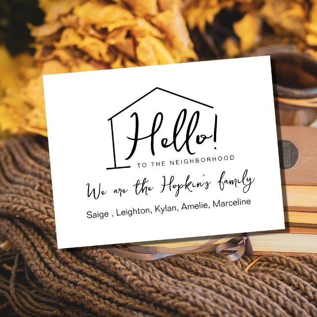 Hello,Editable We're New to the Neighbourhood Post Postcard (Creator Uploaded)