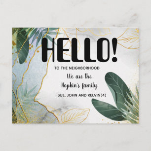 Hello, Editable We're New to the Neighbourhood Postcard