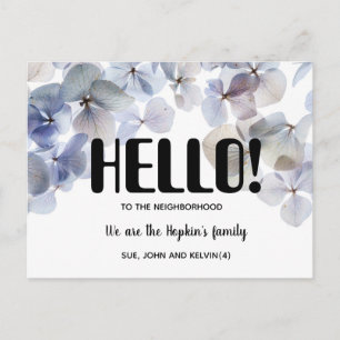 Hello, Editable We're New to the Neighbourhood Postcard