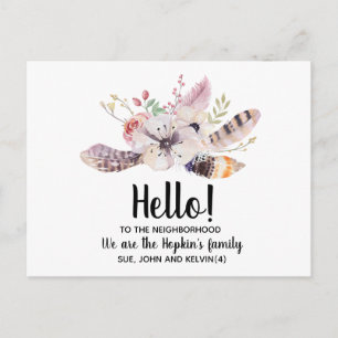 Hello,Editable We're New to the Neighbourhood Postcard