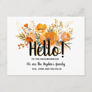 Hello,Editable We're New to the Neighbourhood Postcard