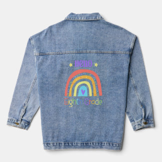 Hello Eighth Grade Rainbow Team 8th Grade Denim Jacket