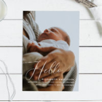 Hello. Elegant minimalist script calligraphy birth