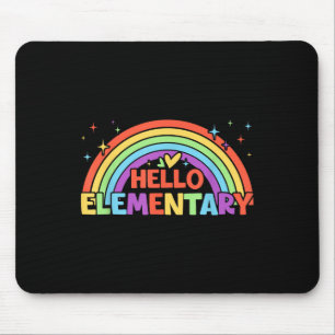 Hello Elementary Rainbow Teacher Squad Back To Sch Mouse Pad
