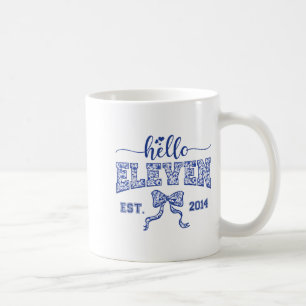 Hello Eleven Est 2014 Coquette Bow 11th Birthday G Coffee Mug