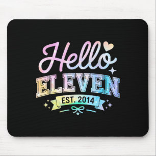 Hello Eleven Est 2014 Coquette Bow 11th Birthday G Mouse Pad