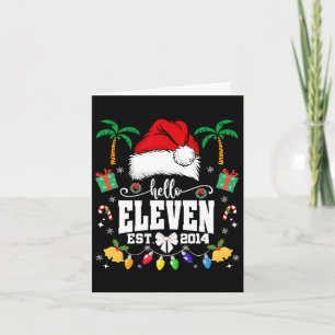 Hello Eleven Est 2014 Coquette Bow Christmas 11th Card