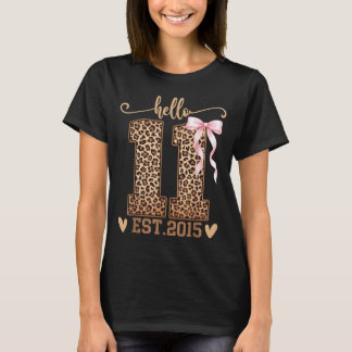 Hello Eleven Est 2015 11th Birthday Coquette 11 T-Shirt