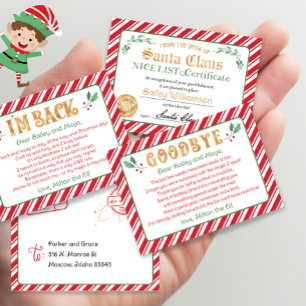 Hello Elf Goodbye Elf North Pole Nice Certificate