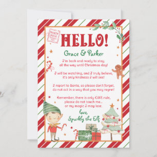 Hello Elf Letter Welcome Back Personalize & Print Invitation