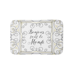 Hello Everyone - French Teacher's Greeting! Bath Mat