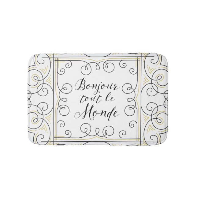 Hello Everyone - French Teacher's Greeting! Bath Mat (Front)