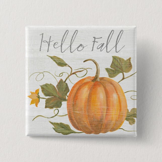 Hello Fall 2 Inch Square Button (Front)