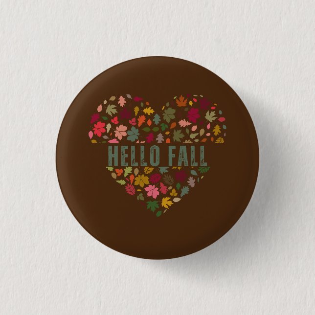 Hello Fall Art 1 Inch Round Button (Front)