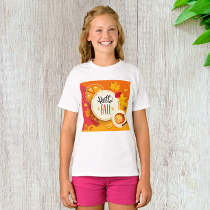 Hello Fall Autumn Leaves and Pumpkin Pie T-Shirt