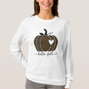 Hello Fall Autumn Leaves Cozy Seasonal Fall T-Shirt