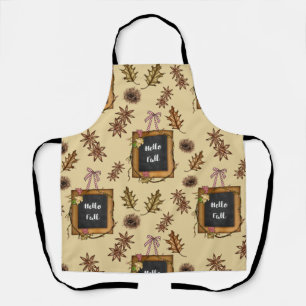 Hello Fall – Autumn Leaves Pattern for Cozy Season Apron