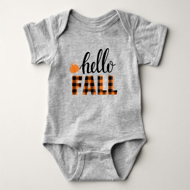 Hello Fall Baby Bodysuit (Front)