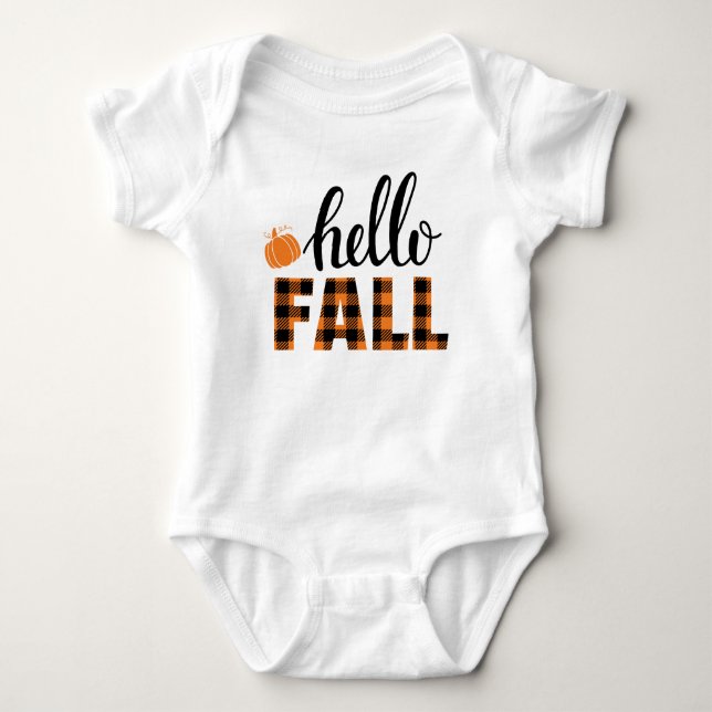 Hello Fall Baby Bodysuit (Front)