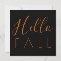 Hello Fall Black Minimalist Typography Autumn