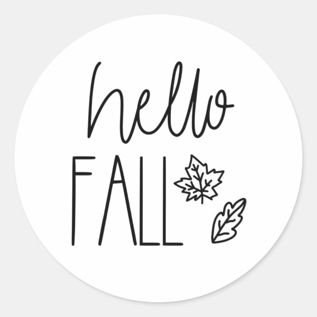 Hello Fall  Classic Round Sticker (Front)