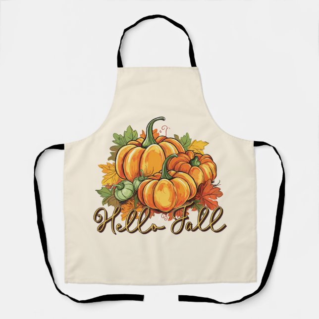 Hello Fall – Cozy Pumpkin Patch Apron (Front)