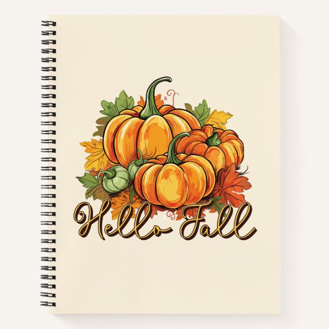 Hello Fall – Cozy Pumpkin Patch Notebook (Front)