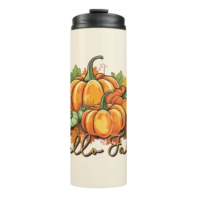 Hello Fall – Cozy Pumpkin Patch Thermal Tumbler (Front)