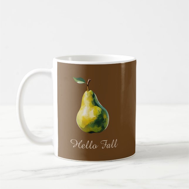 Hello Fall Custom Text Autumn Fruit Design –  Mug (Left)