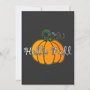 Hello Fall Fall Pumpkin Hellow Pumpkin Holiday Card