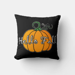 Hello Fall  Fall Pumpkin Hellow Pumpkin Throw Pillow