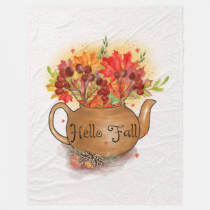 Hello Fall fleece blanket